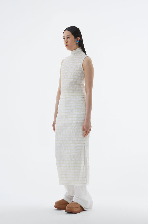 Simonett Sunnei - Embroidered Stretch Skirt - Off White