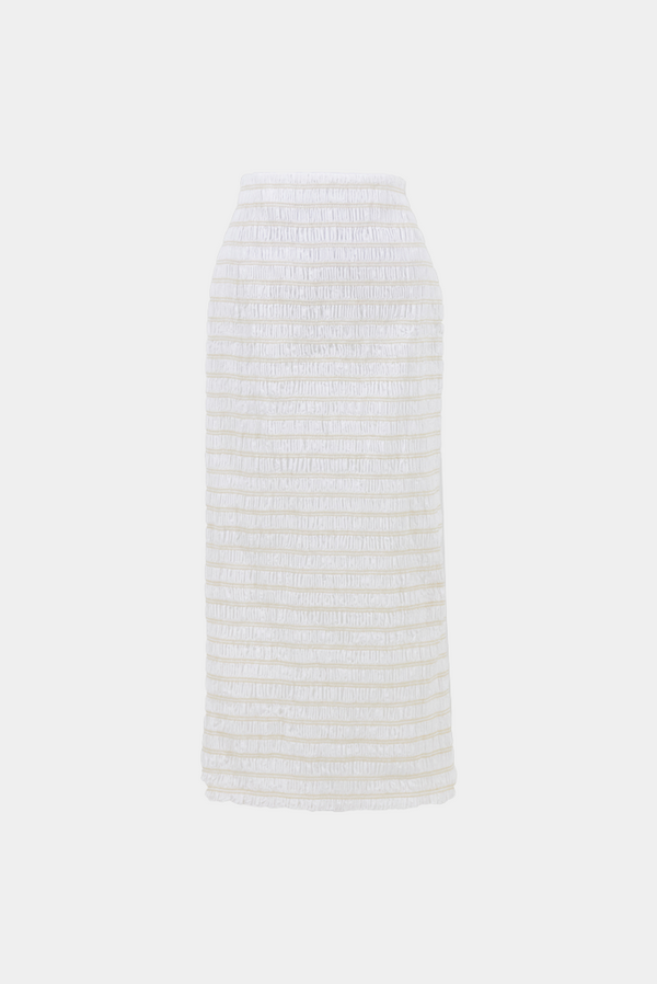 simonett Sunnei - Embroidered Stretch Skirt - Off White