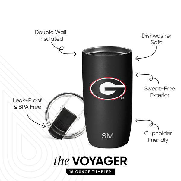 Simple Modern Collegiate Voyager Tumbler With Clear Flip Lid & Straw