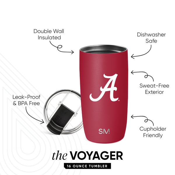 Simple Modern Collegiate Voyager Tumbler With Clear Flip Lid & Straw