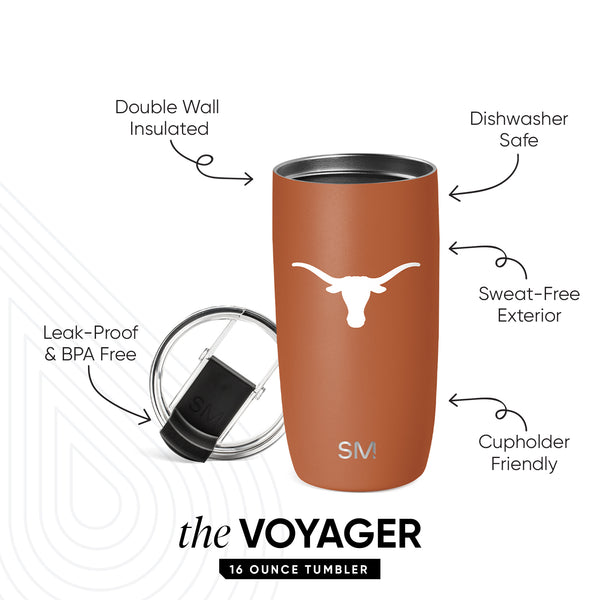 Simple Modern Collegiate Voyager Tumbler With Clear Flip Lid & Straw