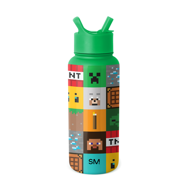 simple modern Minecraft Summit Water Bottle with Straw Lid