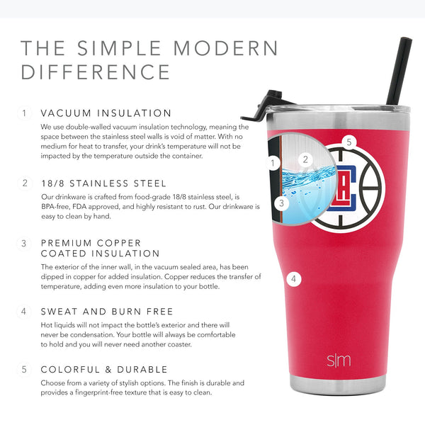 Simple Modern NBA Cruiser Tumbler With Flip Lid And Straw