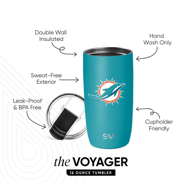 Simple Modern NFL Voyager Tumbler With Clear Flip Lid & Straw