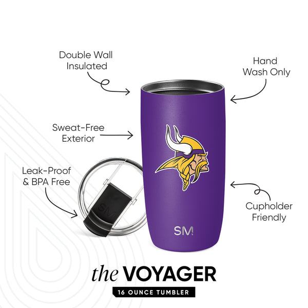 Simple Modern NFL Voyager Tumbler With Clear Flip Lid & Straw