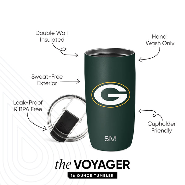 Simple Modern NFL Voyager Tumbler With Clear Flip Lid & Straw