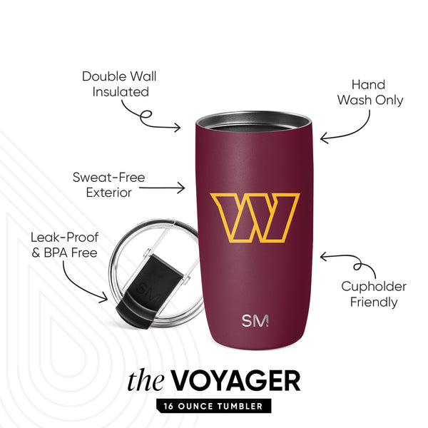 Simple Modern NFL Voyager Tumbler With Clear Flip Lid & Straw