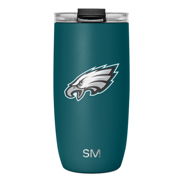 simple modern NFL Voyager Tumbler with Clear Flip Lid & Straw