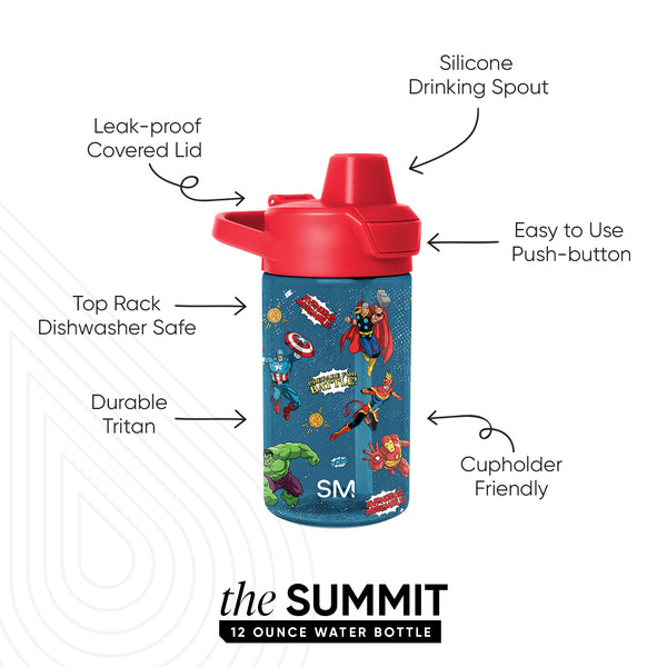 Simple Modern Summit Kids Plastic Water Bottle With Simple Flip Straw Lid