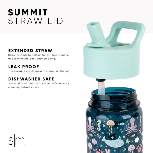 Simple Modern Summit Kids Plastic Water Bottle With Straw Lid