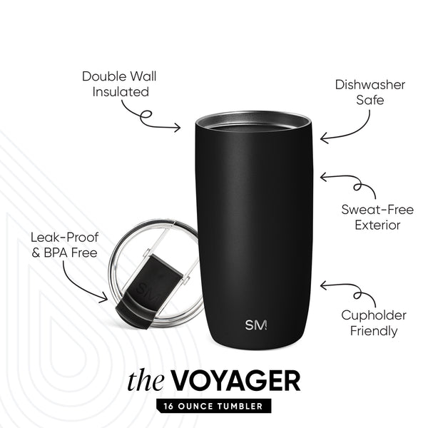 Simple Modern Voyager Tumbler With Clear Flip Lid & Straw