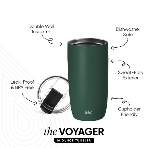 Simple Modern Voyager Tumbler With Clear Flip Lid & Straw