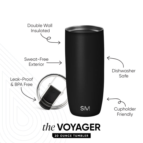 Simple Modern Voyager Tumbler With Clear Flip Lid & Straw