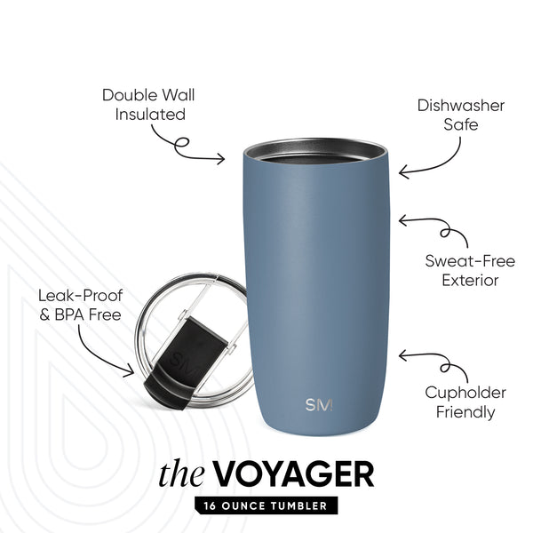 Simple Modern Voyager Tumbler With Clear Flip Lid & Straw
