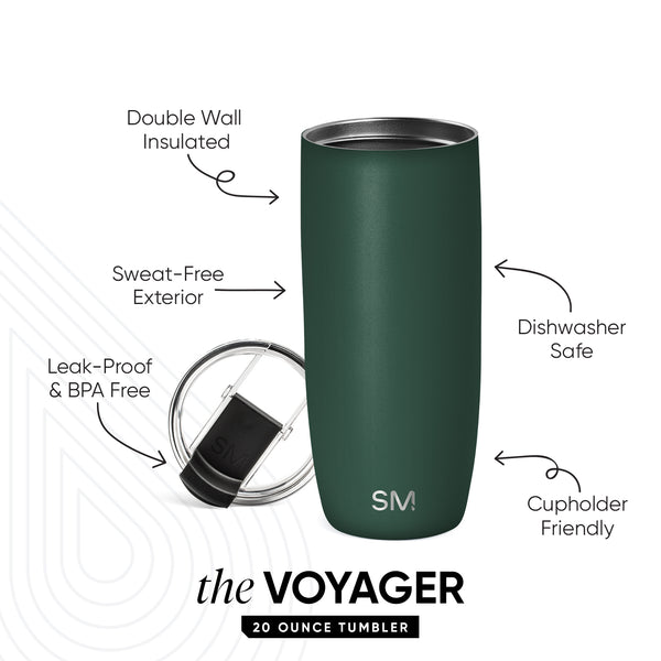 Simple Modern Voyager Tumbler With Clear Flip Lid & Straw