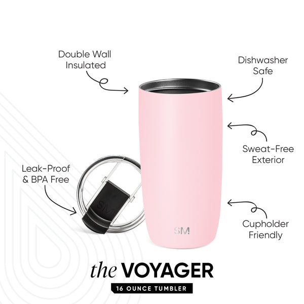 Simple Modern Voyager Tumbler With Clear Flip Lid & Straw