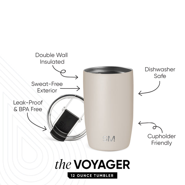 Simple Modern Voyager Tumbler With Clear Flip Lid & Straw