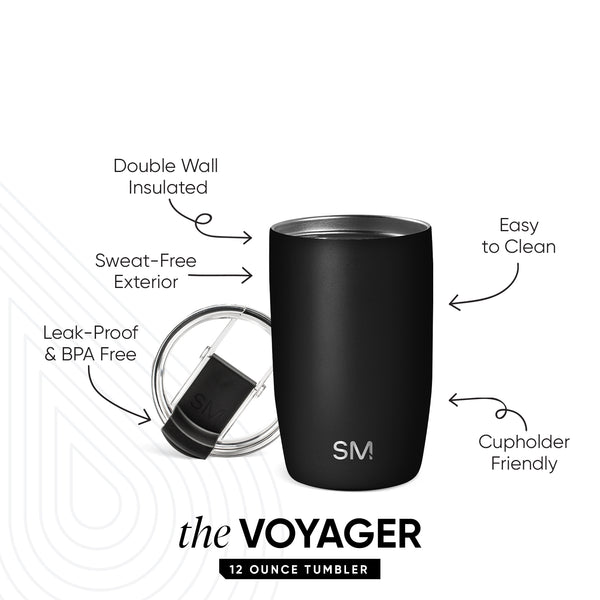 Simple Modern Voyager Tumbler With Clear Flip Lid & Straw