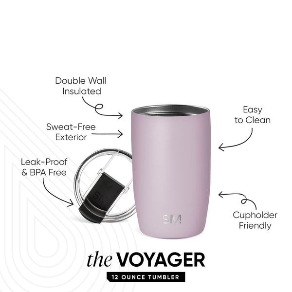 Simple Modern Voyager Tumbler With Clear Flip Lid & Straw