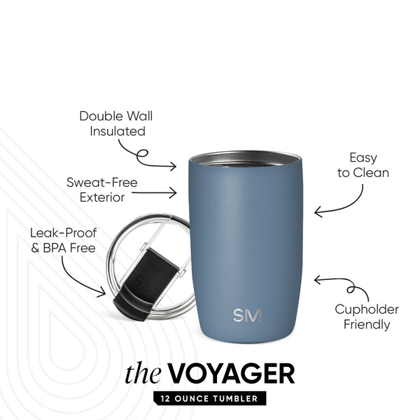 Simple Modern Voyager Tumbler With Clear Flip Lid & Straw