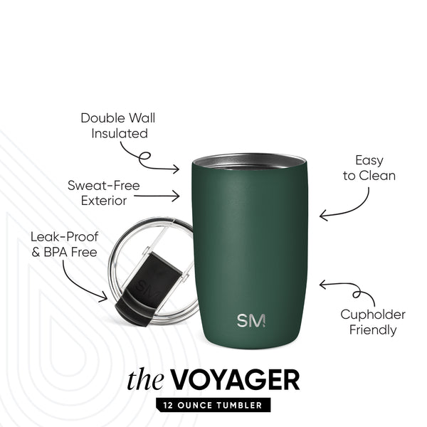 Simple Modern Voyager Tumbler With Clear Flip Lid & Straw