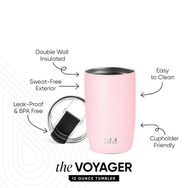 Simple Modern Voyager Tumbler With Clear Flip Lid & Straw
