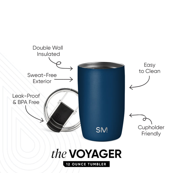 Simple Modern Voyager Tumbler With Clear Flip Lid & Straw
