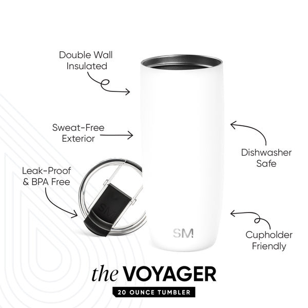 Simple Modern Voyager Tumbler With Clear Flip Lid & Straw