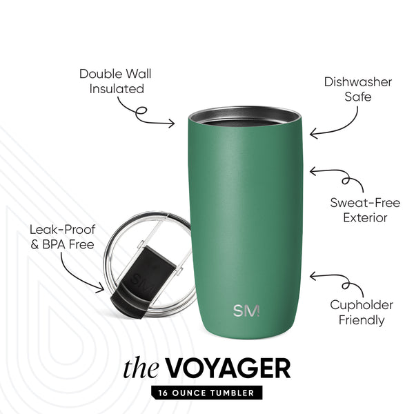 Simple Modern Voyager Tumbler With Clear Flip Lid & Straw