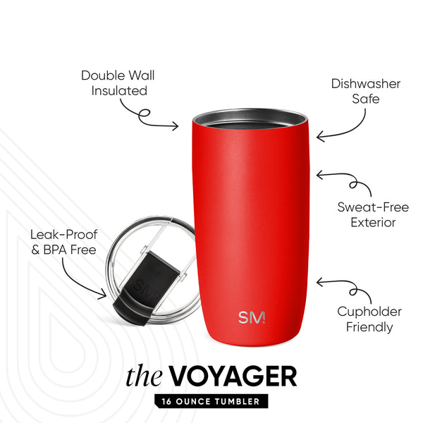 Simple Modern Voyager Tumbler With Clear Flip Lid & Straw
