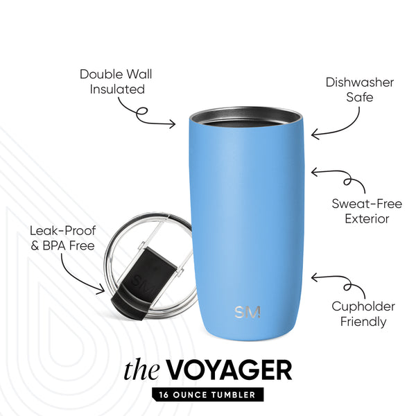 Simple Modern Voyager Tumbler With Clear Flip Lid & Straw