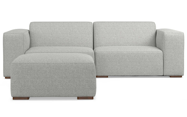 Simpli Home 2 Seater Sofa And Ottoman In Performance Fabric