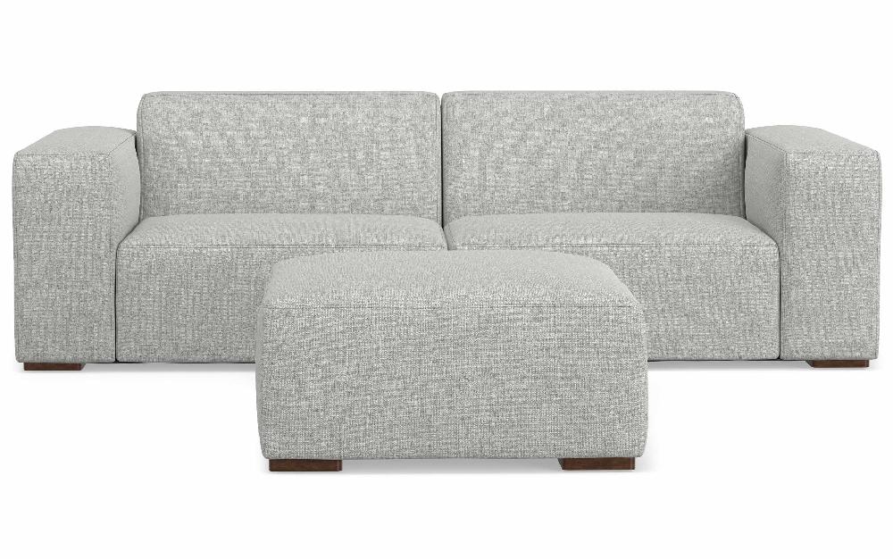 simpli home 2 Seater Sofa and Ottoman in Performance Fabric