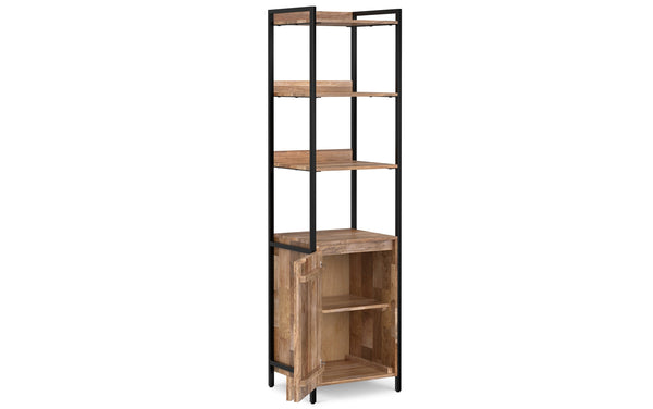 Simpli Home 20 Inch 5 Shelf Bookcase With Door (Set Of 2)