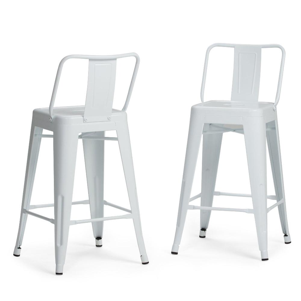 simpli home 24 inch Metal Counter Height Stool (Set of 2)