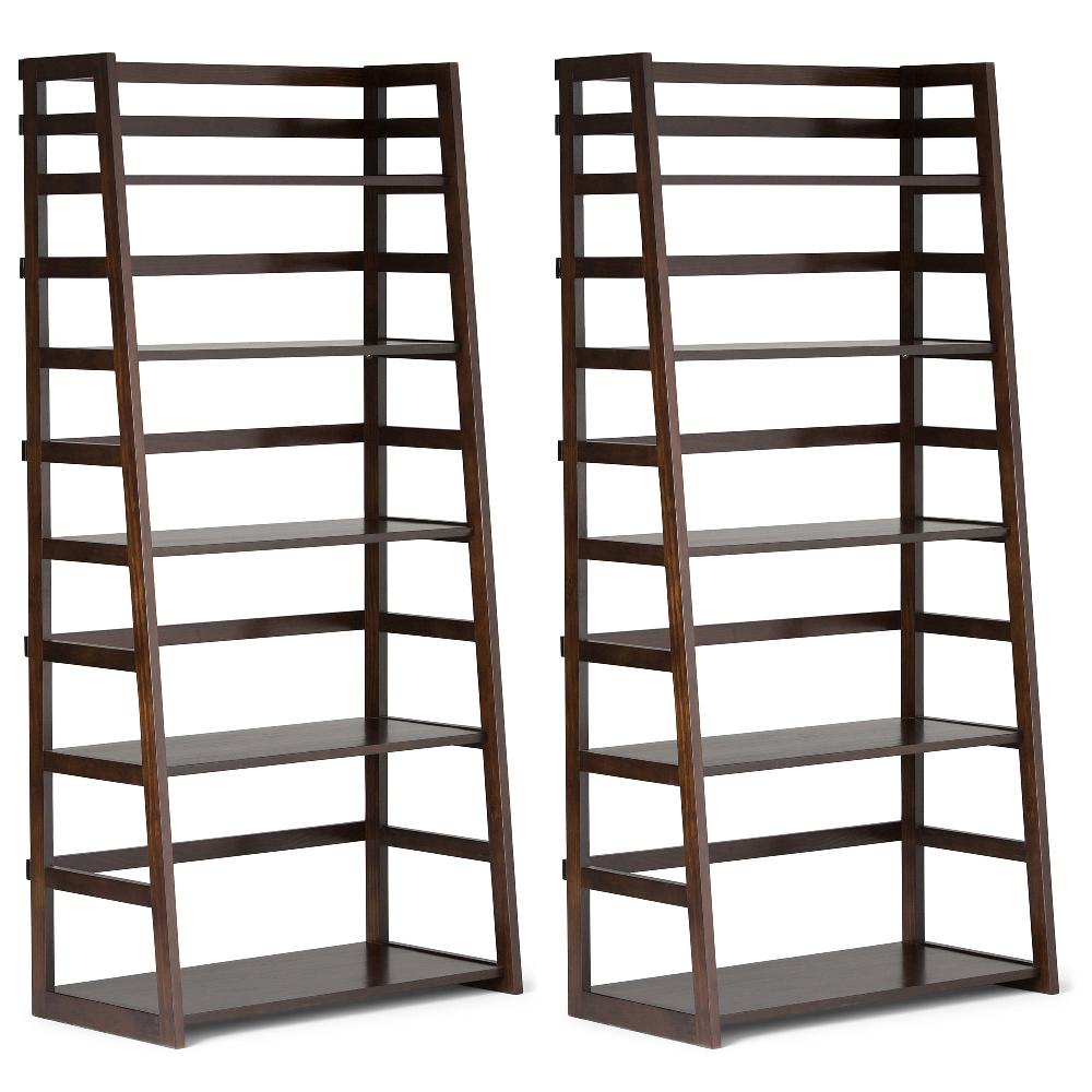simpli home 30 inch 5 Shelf Ladder Bookcase (Set of 2)