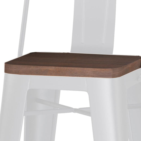 Simpli Home 30 Inch Metal / Wood Bar Stool (Set Of 2) In White