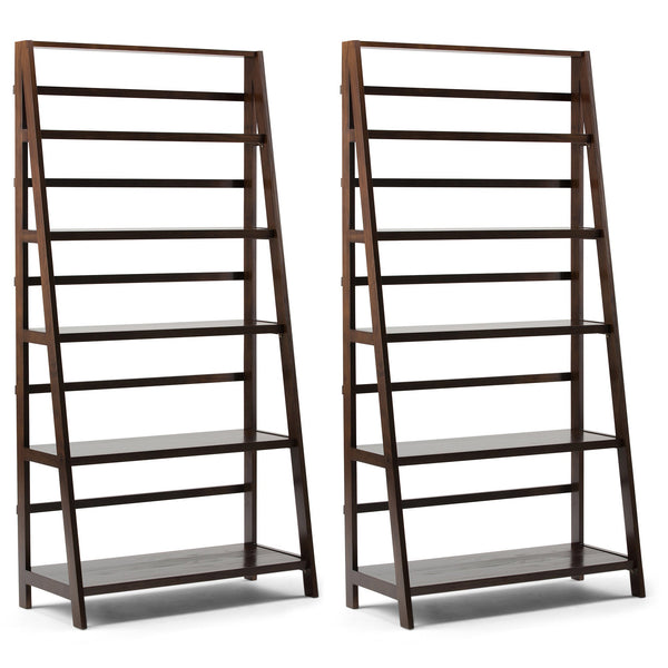 Simpli Home 36 Inch 5 Shelf Ladder Bookcase (Set Of 2)