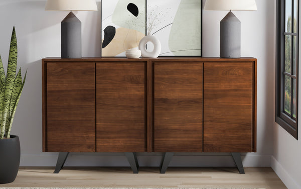 Simpli Home 39 Inch Storage Cabinet (Set Of 2) In Walnut