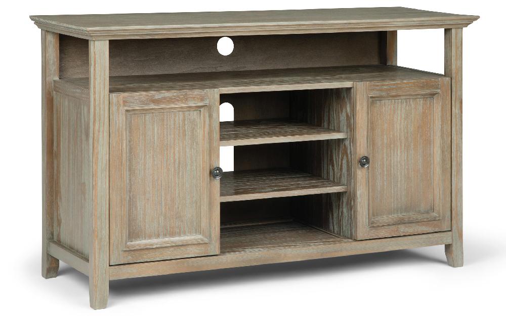 simpli home 54 inch TV Media Stand in Distressed Grey