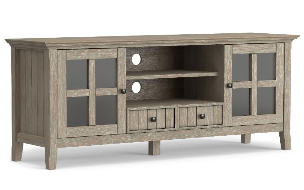 simpli home 60 inch TV Media Stand in Distressed Grey
