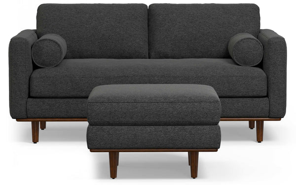 Simpli Home 72-inch Sofa And Ottoman Set In Woven-Blend Fabric