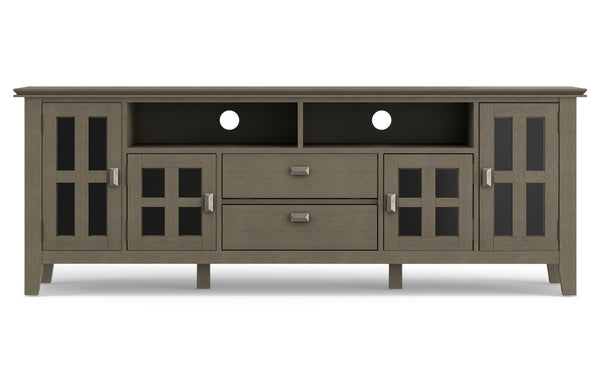 Simpli Home 72 Inch TV Media Stand In Farmhouse Grey