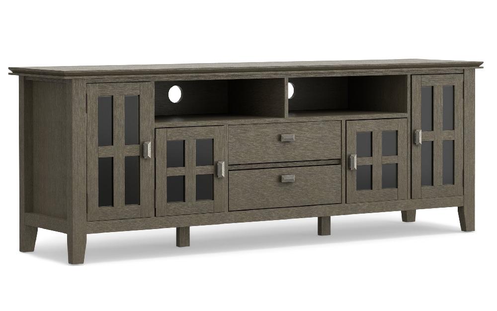 simpli home 72 inch TV Media Stand in Farmhouse Grey
