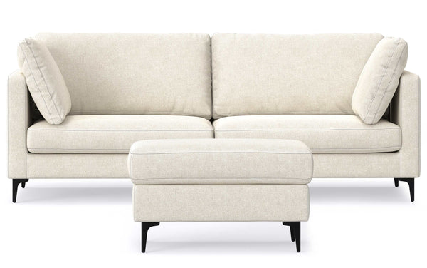 Simpli Home 90 Inch Mid Century Sofa With Ottoman Set