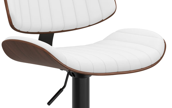 Simpli Home Adjustable Swivel Bar Stool In Vegan Leather