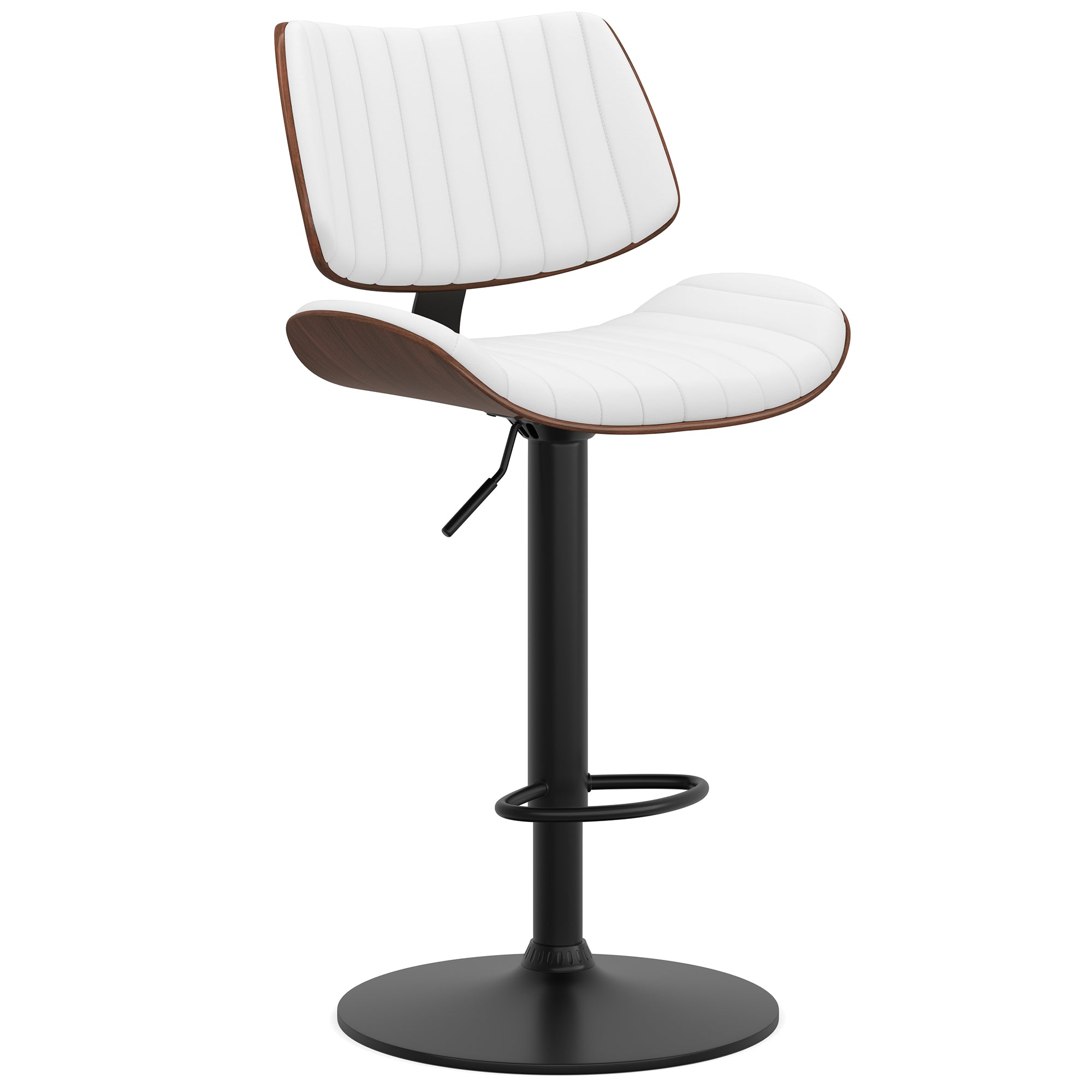 simpli home Adjustable Swivel Bar Stool in Vegan Leather