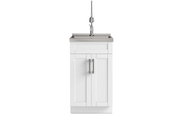 Simpli Home All-In-One 20 Inch Laundry Utility Sink And Cabinet