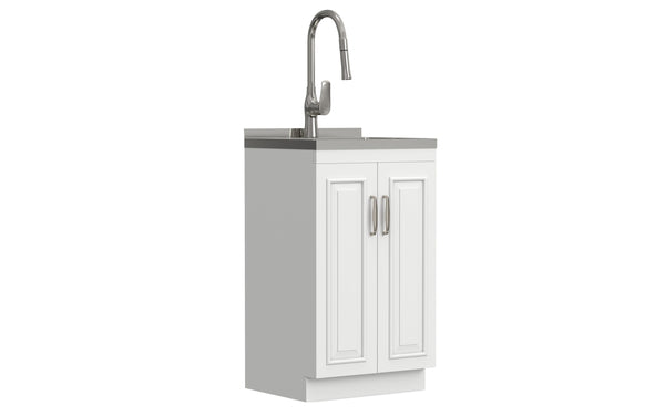 Simpli Home All-In-One 20-inch Laundry Utility Sink And Cabinet