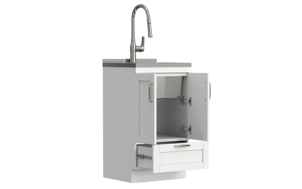 Simpli Home All-In-One 20-inch Laundry Utility Sink And Cabinet